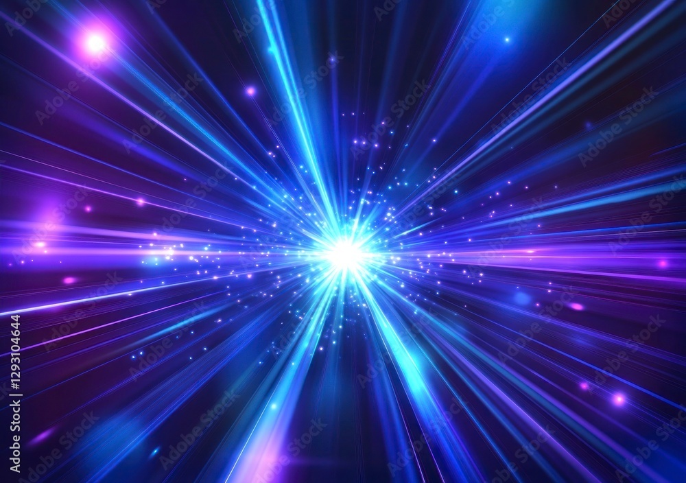 Blue laser beam light streaks at high speed on a dark background, glowing fast lines of blue and purple colors Blue laser beam light streaks at high speed on a dark background, glowing fast lines of blue and purple colors