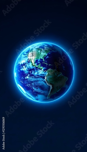 fantasy earth planet in space with stars, full moon in the night, nebula galaxy