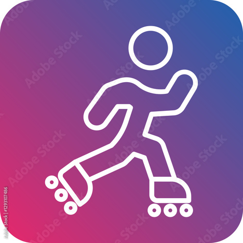 Rollerblading icon style