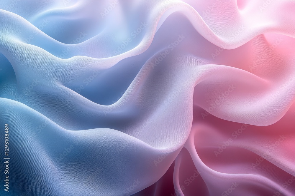 Obraz premium Soft flowing fabric with gentle hues of blue and pink creates an ethereal and calming atmosphere