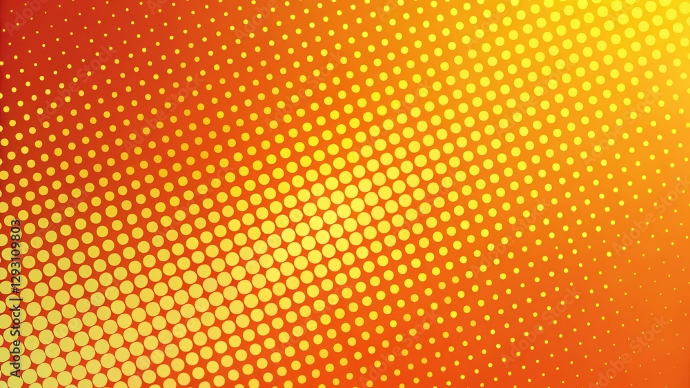 Geometric dots in orange and yellow gradient background with random placement Geometric dots in orange and yellow gradient background with random placement