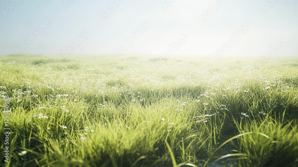 A bright, sunny meadow with soft focus and ample blank space in the center for text digital A bright, sunny meadow with soft focus and ample blank space in the center for text digital