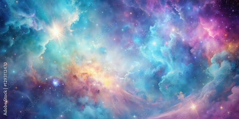 Fototapeta premium Cosmic Nebula Background with Pastel Hues, nebula background