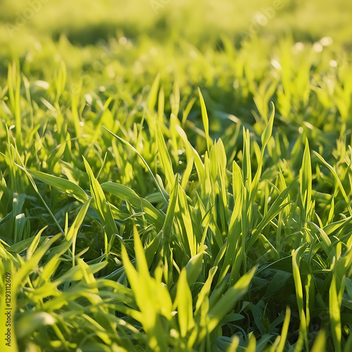 green grass in the morning