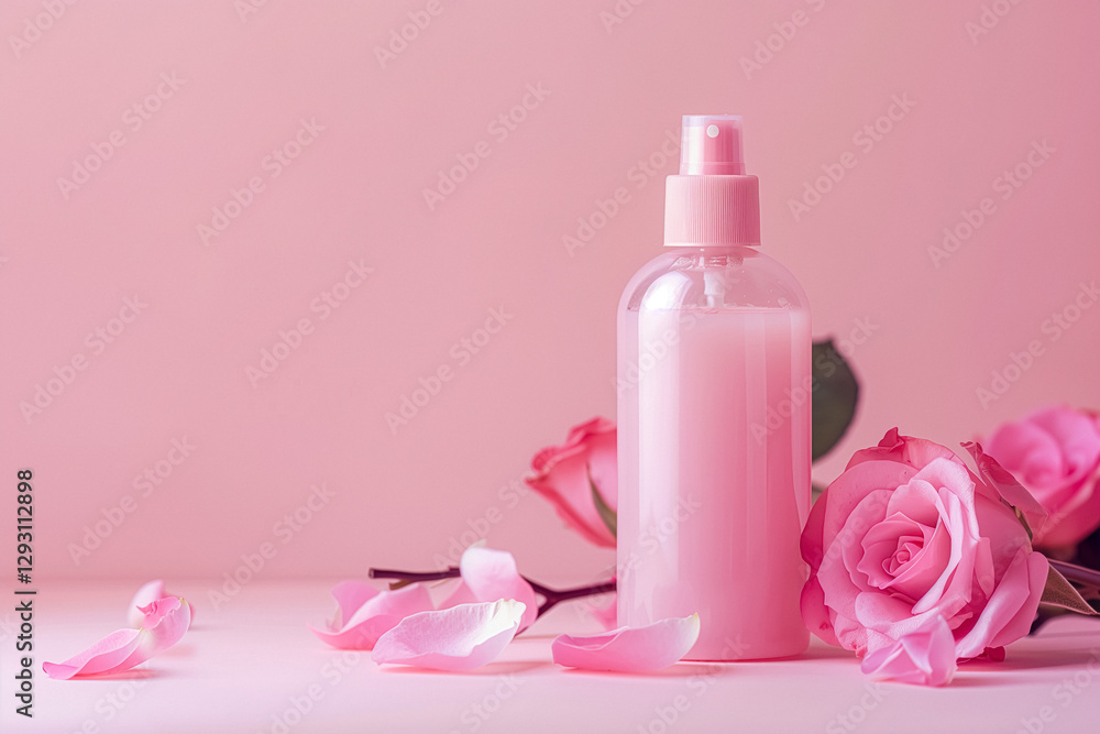 Pink Rose Shampoo Bottle with Blank Label and Fresh Roses – Floral Hair Care, Moisturizing Shampoo, Natural Botanical Formula, Hydrating Hair Wash, Organic Beauty Product, Copy space Pink Rose Shampoo Bottle with Blank Label and Fresh Roses – Floral Hair Care, Moisturizing Shampoo, Natural Botanical Formula, Hydrating Hair Wash, Organic Beauty Product, Copy space