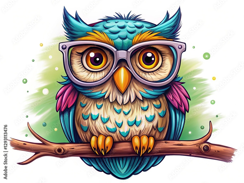 Naklejka premium Humorous Owl Print T-Shirt Design: Wise Bird with Funny Saying