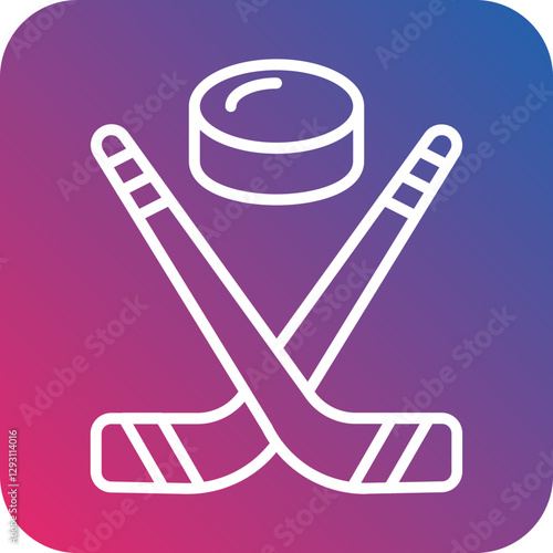 Canvas Print Ice Hockey icon style