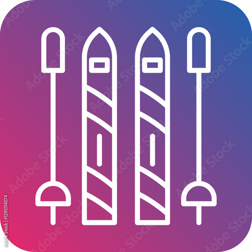 Ski Poles icon style