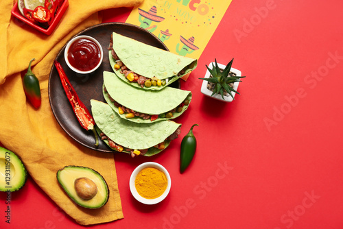 Traditional Mexican tacos w...