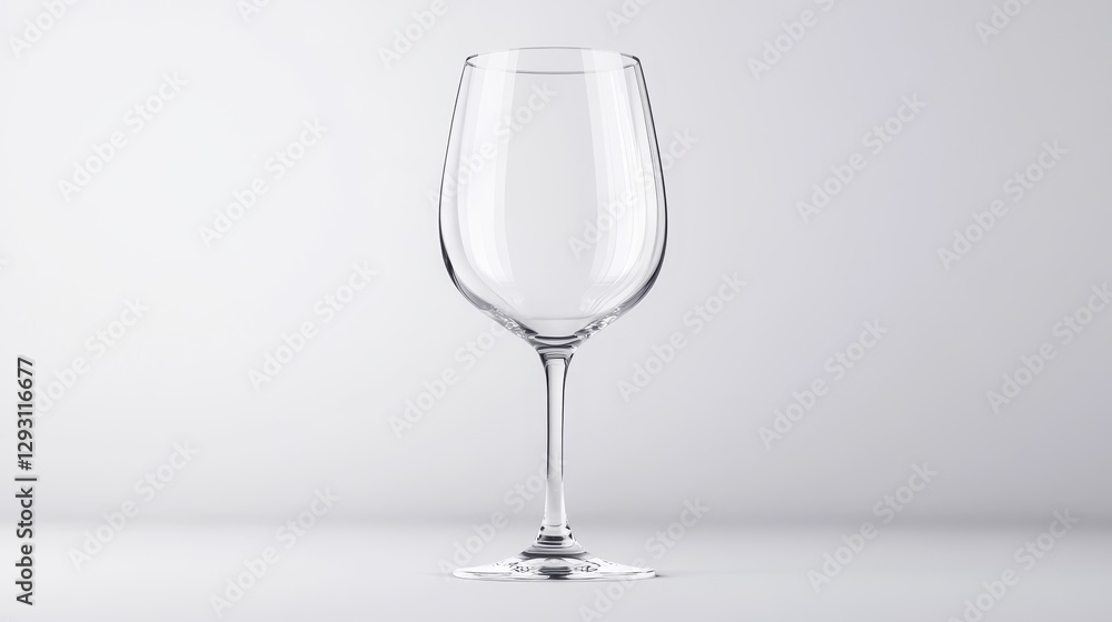Elegant Empty Wine Glass on Minimalist Background for Beverage Use Elegant Empty Wine Glass on Minimalist Background for Beverage Use