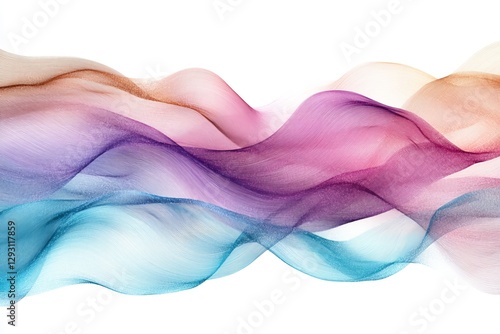 Colorful flowing waves create a harmonious blend of shades in a serene abstract design