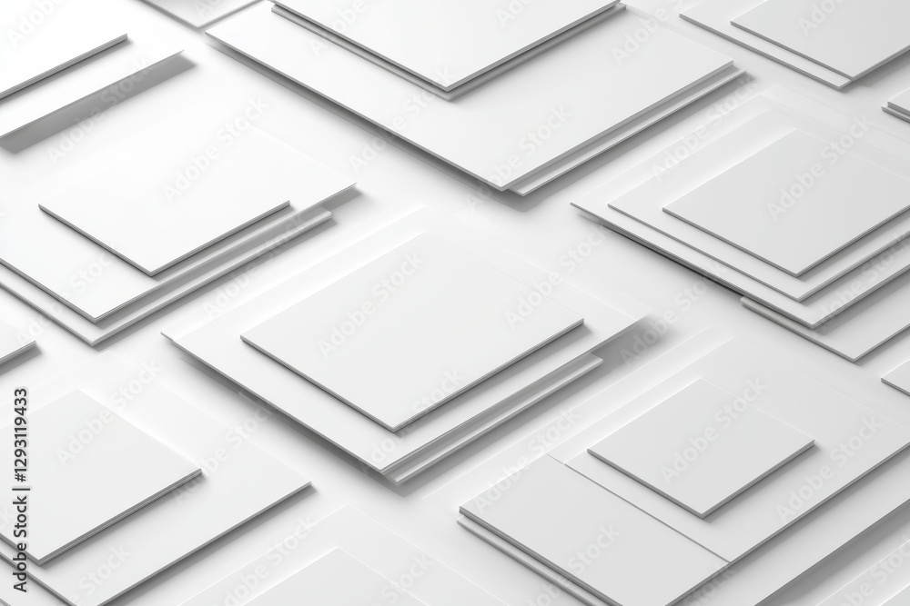 White sheets of paper stacked in an organized manner on a flat surface White sheets of paper stacked in an organized manner on a flat surface