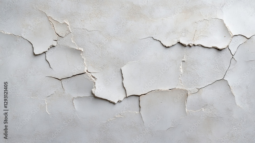 Obraz premium Textured Cracked Wall Surface with Peeling Paint in Light Colors