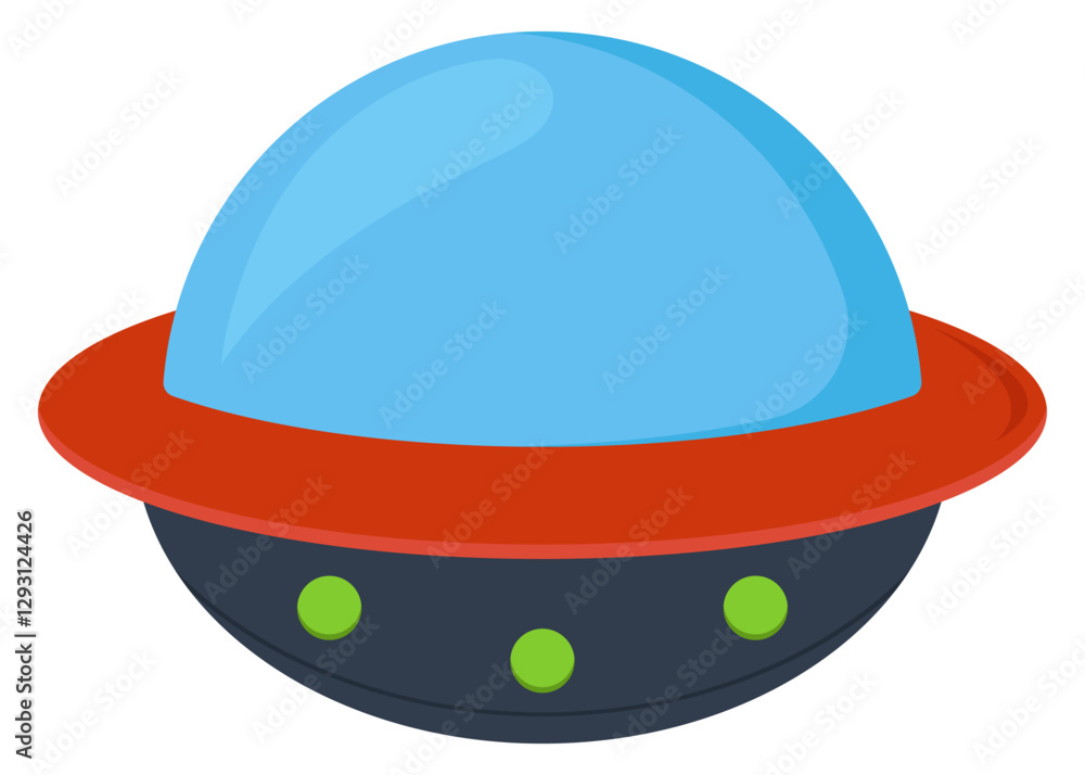 Fototapeta premium Alien spaceships ufo cartoon icon isolated on white background.
