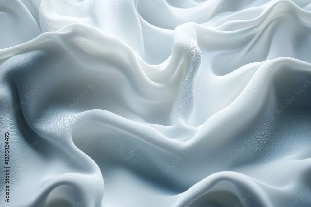 Fototapeta premium Light blue silky fabric draped with elegant folds and soft texture creating a serene atmosphere