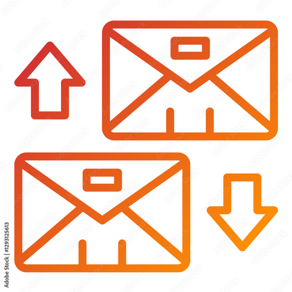 Vector Design Exchange Mails Icon Style Vector Design Exchange Mails Icon Style