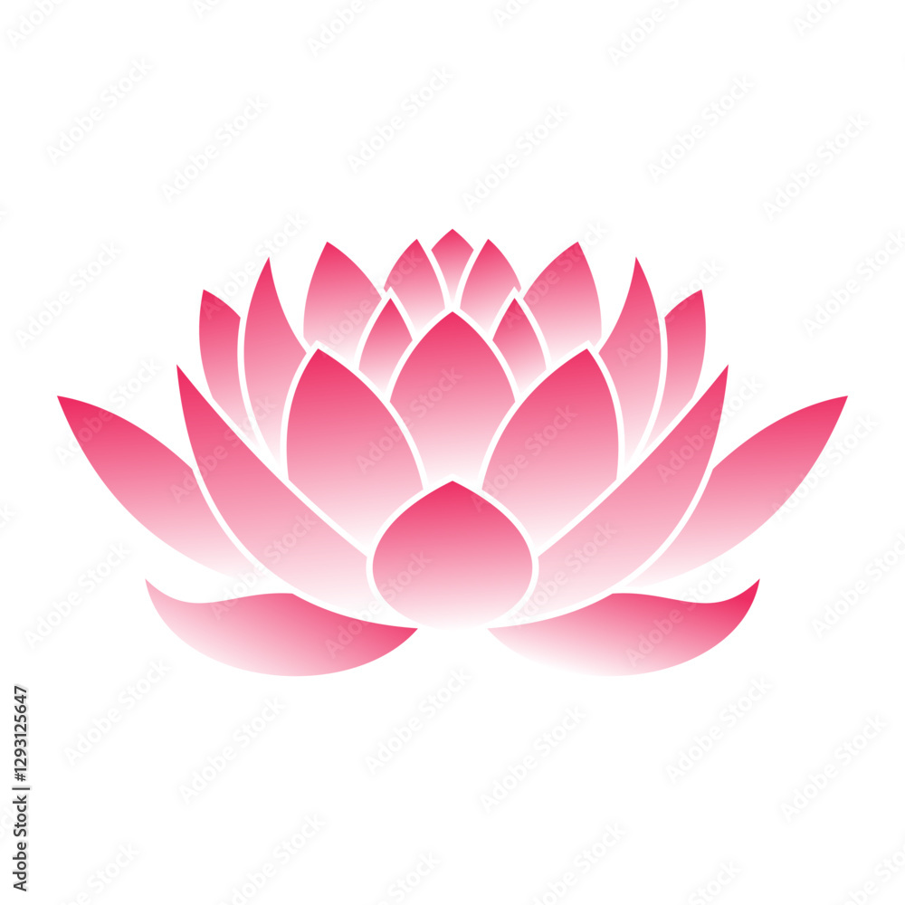 Fototapeta premium Pink lotus flower silhouette vector
