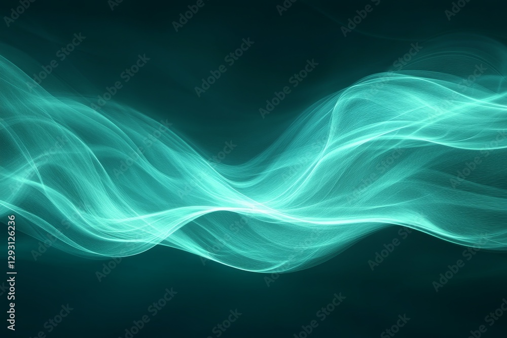 Ethereal turquoise waves flowing gracefully in a tranquil digital space during a calm evening Ethereal turquoise waves flowing gracefully in a tranquil digital space during a calm evening