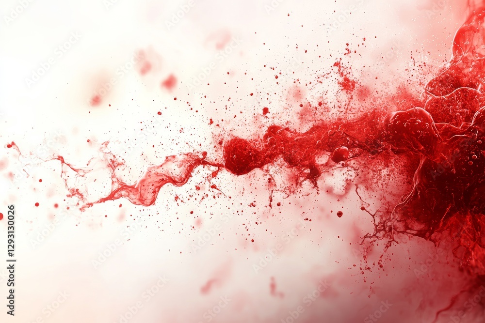 Dynamic splash of red liquid creates an artistic explosion against a light background Dynamic splash of red liquid creates an artistic explosion against a light background