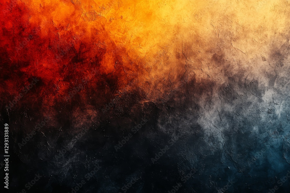 Fiery abstract artwork with vibrant shades transitioning from orange to blue during sunset Fiery abstract artwork with vibrant shades transitioning from orange to blue during sunset