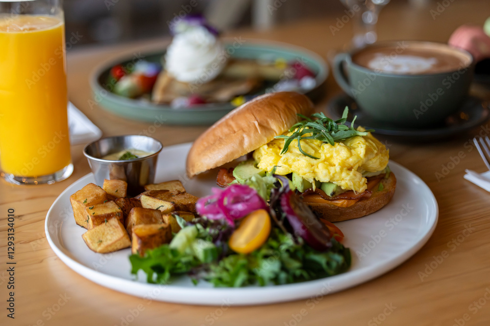 breakfast on a table