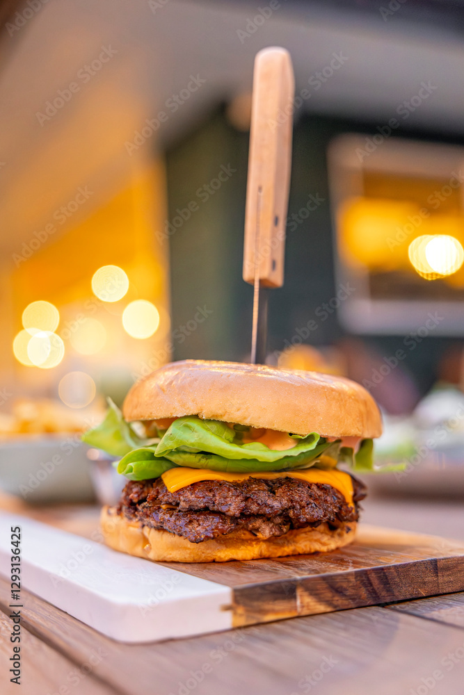 burger and fries