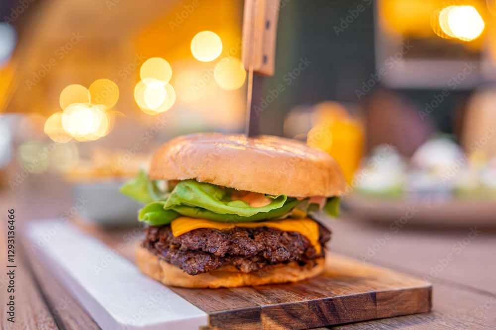 hamburger on a plate