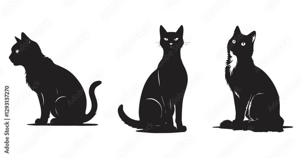 vector cat silhouette design vector cat silhouette design