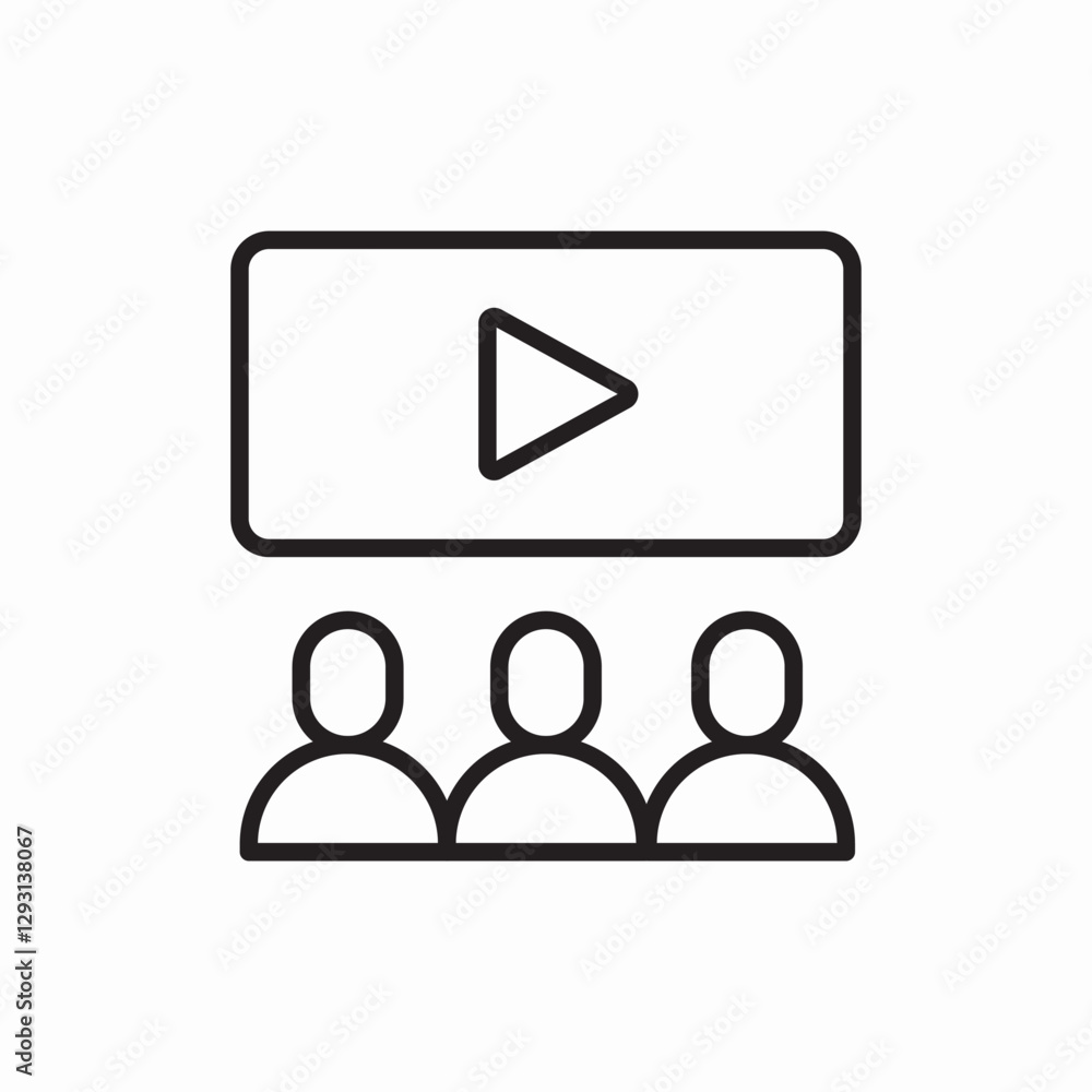 video presentation screen icon vector sign video presentation screen icon vector sign