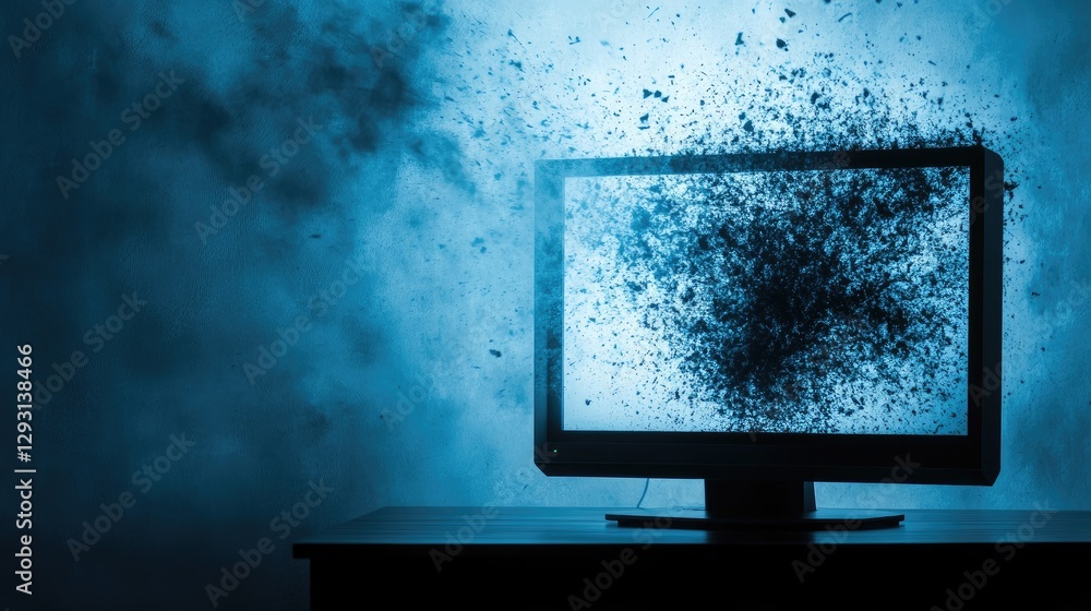 Fototapeta premium A digital glow emanating from a blank computer screen, symbolizing the spark of innovation in technology.