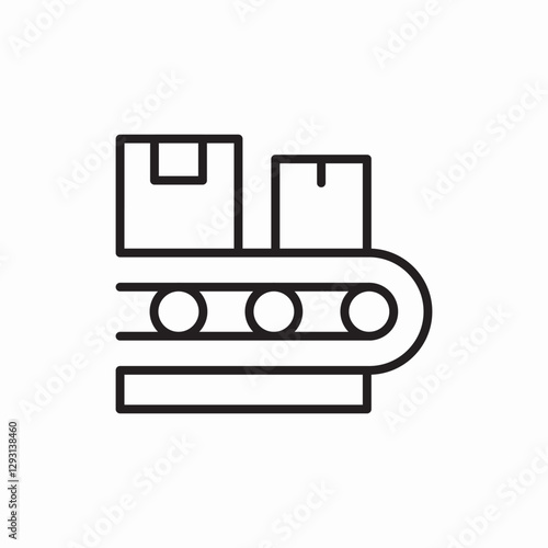 conveyor belt system icon vector sign