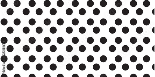 Dots pattern vector. Polka dot background. Monochrome polka dots abstract background. Dot pattern print. Panorama view. Vector illustration