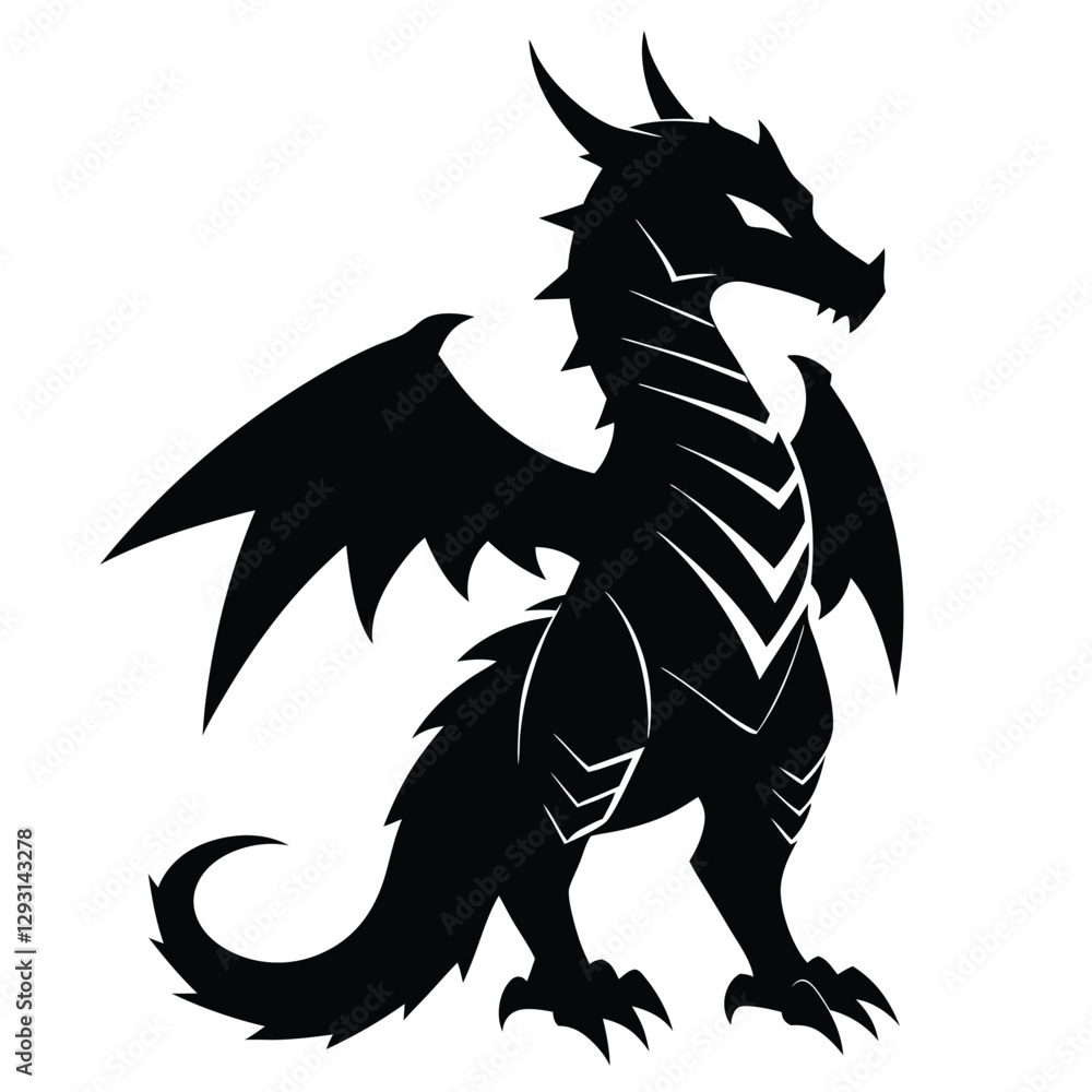 Fototapeta premium black dragon vector