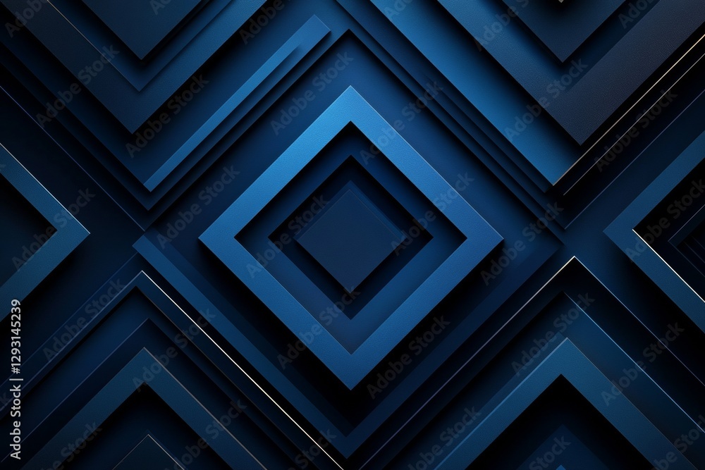 Geometric blue pattern featuring layered diamond shapes in modern design Geometric blue pattern featuring layered diamond shapes in modern design
