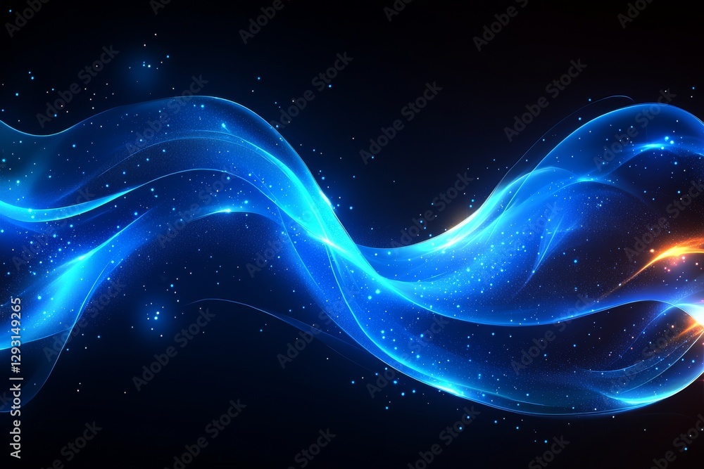 Abstract blue and orange wave design with glowing particles for modern backgrounds and creative projects Abstract blue and orange wave design with glowing particles for modern backgrounds and creative projects