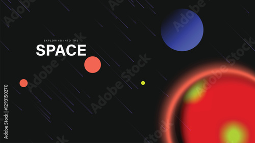 Planet and galaxy Space card vector set. Solar system with galaxy planets, asteroids, jupiter, saturn, mars, moon, ring line solar. Cosmic design for flyer, brochure, background, poster, cover. 