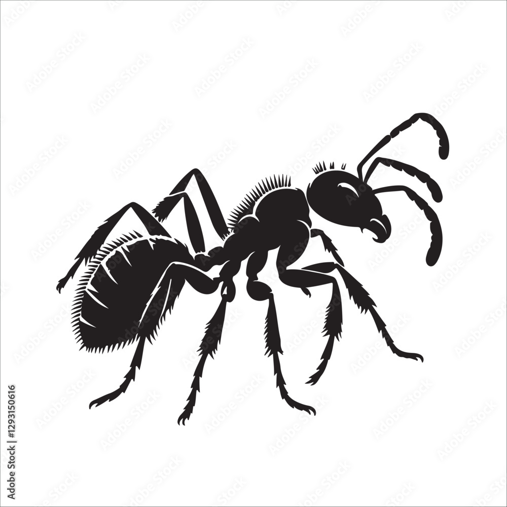 Obraz premium Ant vector silhouette illustration