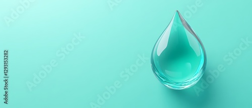 A drop of water is shown on a green background