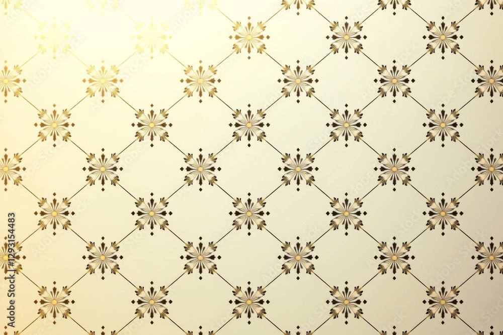 Fototapeta premium Elegant floral pattern wallpaper featuring delicate designs and a subtle warm glow