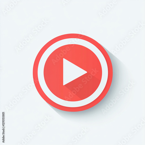 Retro Style Play Button with Red and White Theme Free Download Retro Style Play Button with Red and White Theme - GFXLoad