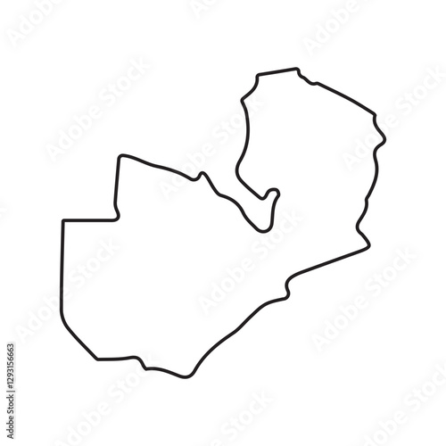 map of Zambia line icon