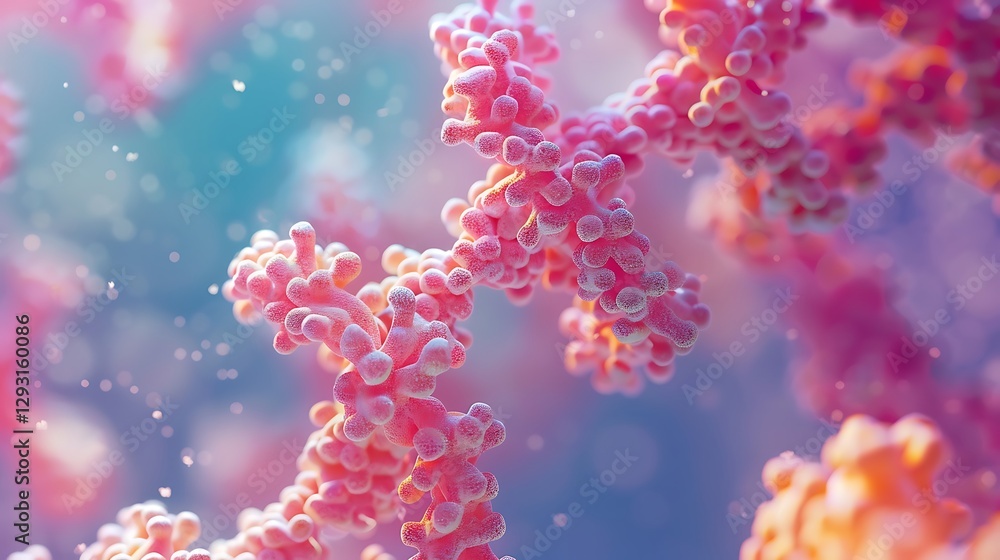 Colorful Molecular Structure Background with Soft Focus in Scientific Conceptual Style Colorful Molecular Structure Background with Soft Focus in Scientific Conceptual Style