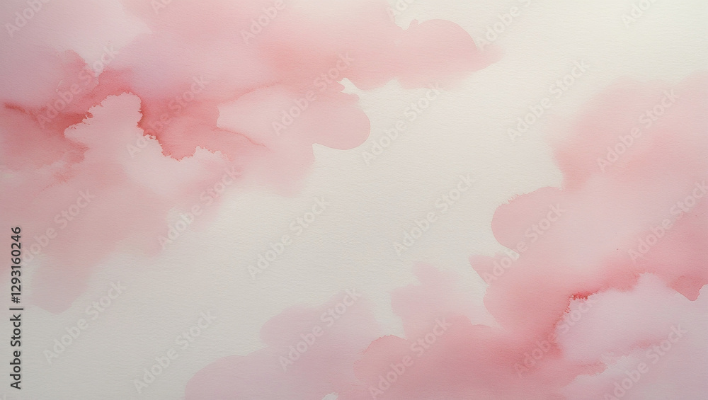 Fototapeta premium Elegant Pastel Pink Watercolor Background – Subtle Gradient Wash with Organic Cloud-Like Texture for Art and Design