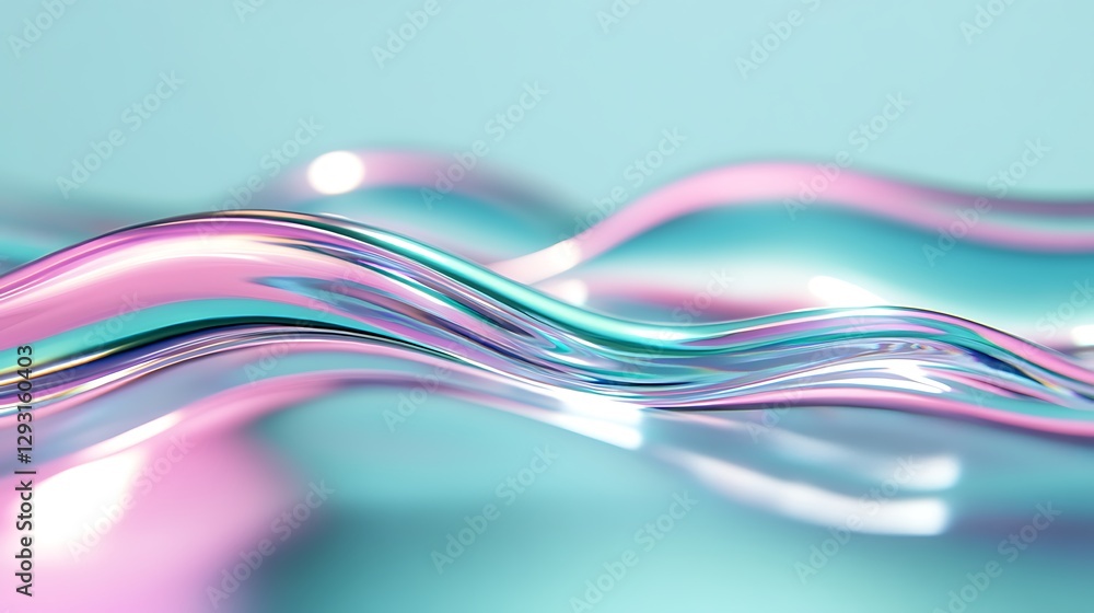 Abstract Fluid Waves in Soft Pastel Colors with Light Reflection and a Dreamy Background Abstract Fluid Waves in Soft Pastel Colors with Light Reflection and a Dreamy Background