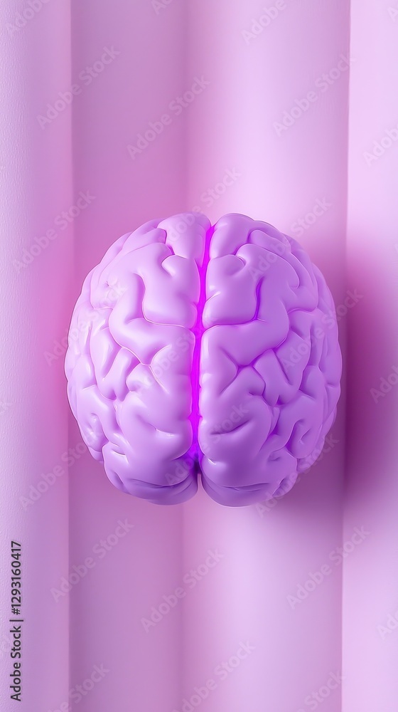 A vibrant purple brain sculpture against a pastel background, symbolizing creativity. A vibrant purple brain sculpture against a pastel background, symbolizing creativity.
