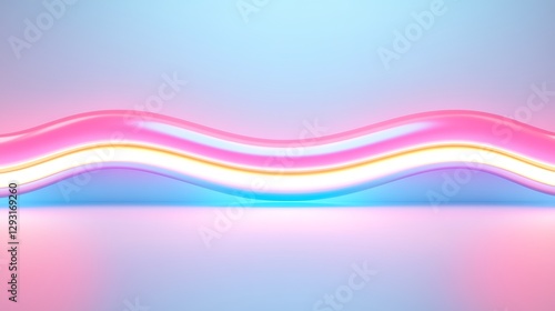 Abstract Wavy Neon Light Design With Vibrant Colors on Gradient Background for Creative Projects and Advertisements