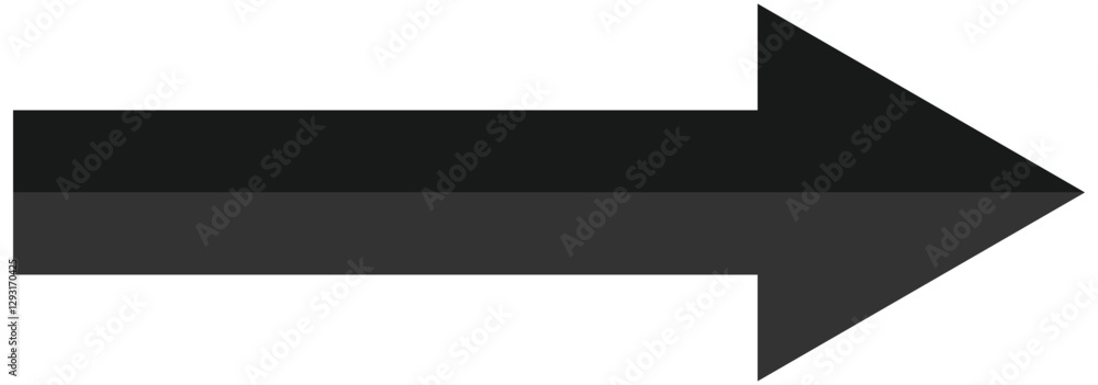 large forward or right pointing solid long arrow icon sketched as vector symbol . long 3d arrow icon. large forward or right pointing solid long arrow icon sketched as vector symbol . long 3d arrow icon.
