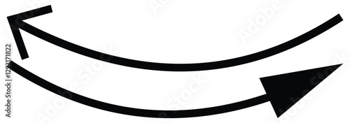 Long arrows icon. Long curved arrow flat stye. isolated on white background eps 10.