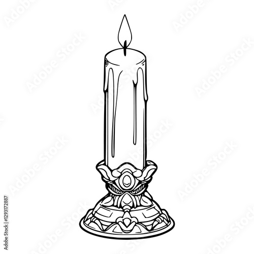 ornate candlestick with candle