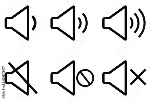 set of sound icon . speaker icon set. ring and silent speaker icon set.  vector illustration.